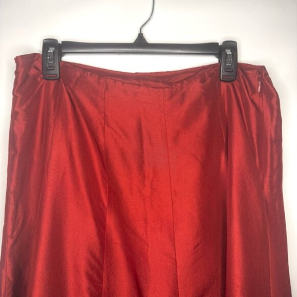 Sundance 100% Silk Rich Ruby Red A-Line Maxi Skirt Size 12 - Picture 5 of 8